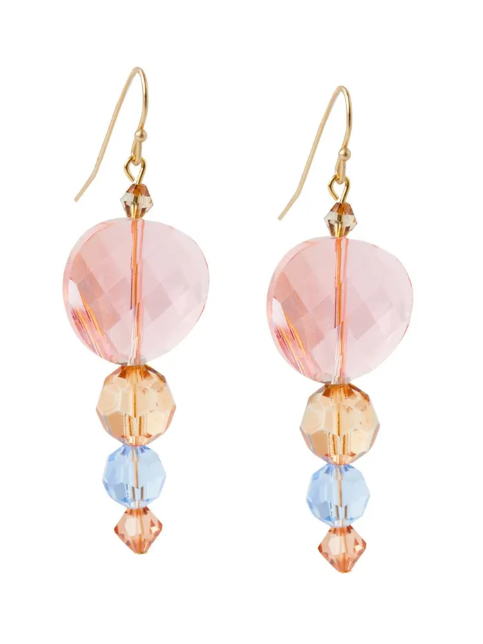 Misook 18K Matte Gold Plated Multicolored Crystal Earrings Women Earrings