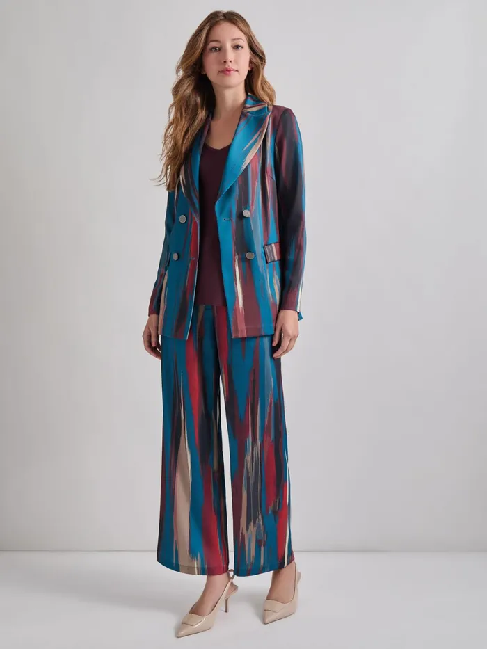 Misook Heritage Fit DoubleBreasted Brushstroke Woven Blazer Women Jackets and Coats Misook Heritage Fit DoubleBreasted Brushstroke Woven Blazer Women Jackets and Coats