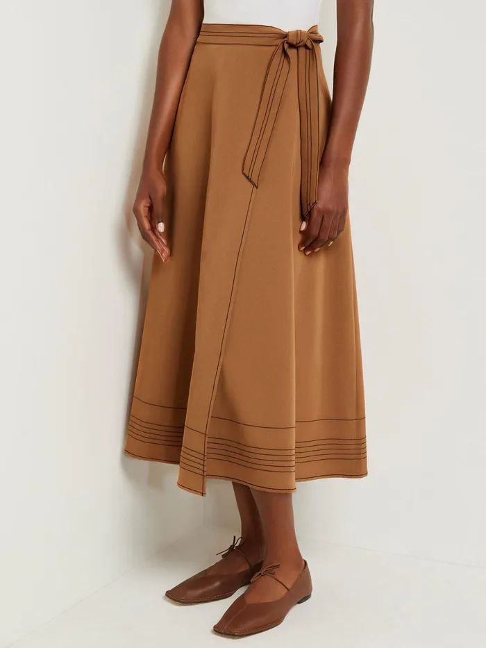Misook Maxi Wrap Skirt 8211 Contrast Stitch Woven Twill Women Skirts Misook Maxi Wrap Skirt 8211 Contrast Stitch Woven Twill Women Skirts