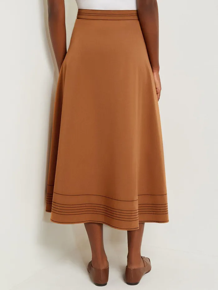 Misook Maxi Wrap Skirt 8211 Contrast Stitch Woven Twill Women Skirts Misook Maxi Wrap Skirt 8211 Contrast Stitch Woven Twill Women Skirts