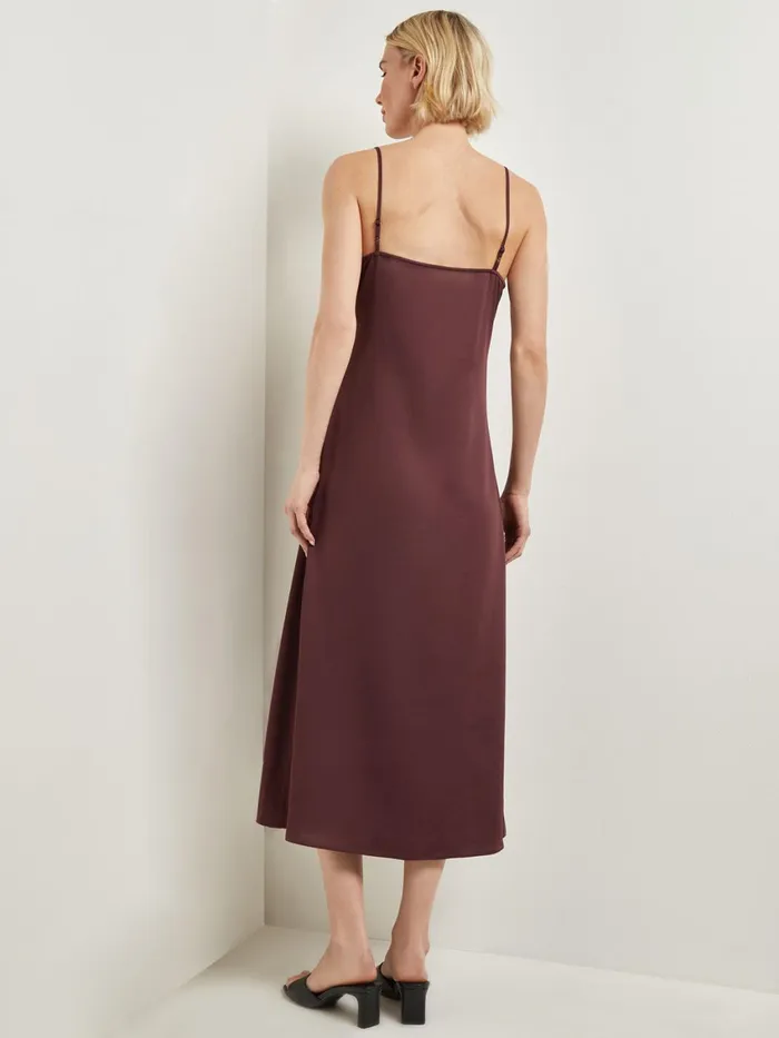 Misook Modern Fit ALine Crepe De Chine Slip Maxi Dress Women Dresses Misook Modern Fit ALine Crepe De Chine Slip Maxi Dress Women Dresses