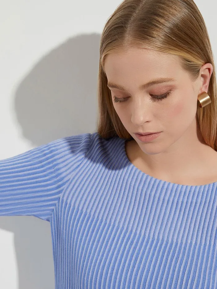Misook MultiStripe Soft Knit Tunic Women Tops and Tees Misook MultiStripe Soft Knit Tunic Women Tops and Tees