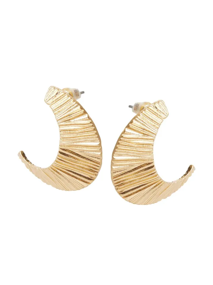 Misook Textured Warm Gold Swoop Earrings Women Earrings