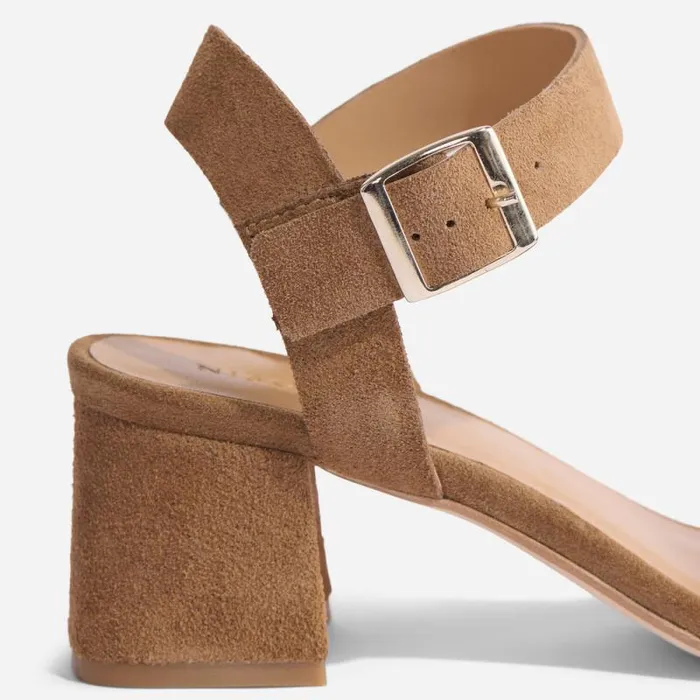 Nisolo Sandals Women Stella GoTo Block Heel Sandal Taupe Suede Nisolo Sandals Women Stella GoTo Block Heel Sandal Taupe Suede