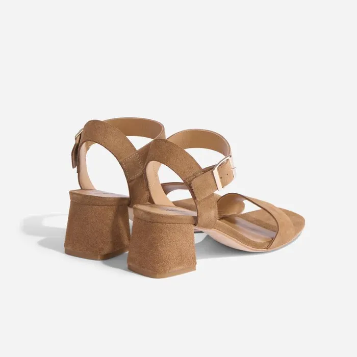 Nisolo Sandals Women Stella GoTo Block Heel Sandal Taupe Suede Nisolo Sandals Women Stella GoTo Block Heel Sandal Taupe Suede