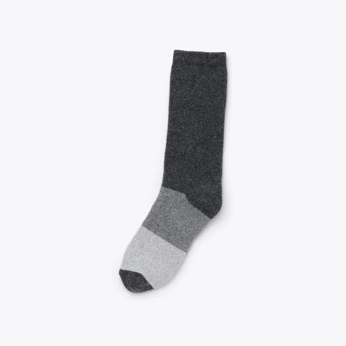 Nisolo Socks Men Cushion Crew Hiker Sock Charcoal Colorblock Nisolo Socks Men Cushion Crew Hiker Sock Charcoal Colorblock