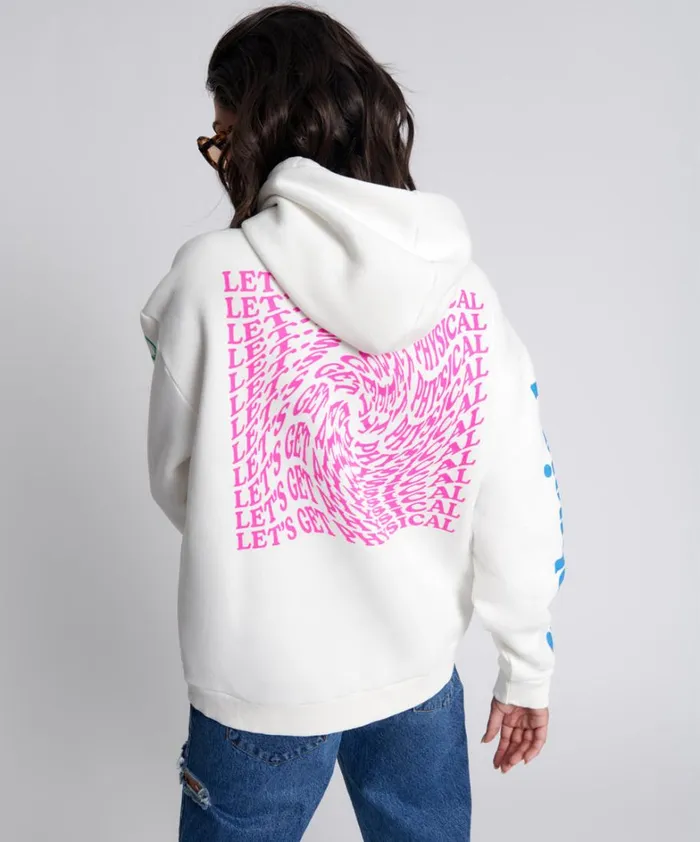 One Teaspoon Hoodies And Sweats GET PHYSICAL OVERSIZED HOODY WHITE 8211 Women