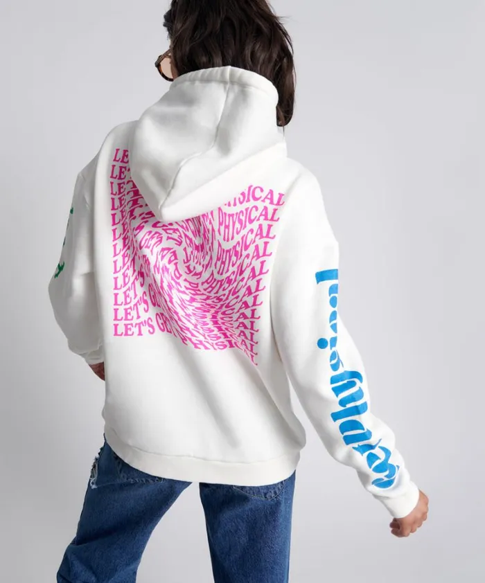 One Teaspoon Hoodies And Sweats GET PHYSICAL OVERSIZED HOODY WHITE 8211 Women
