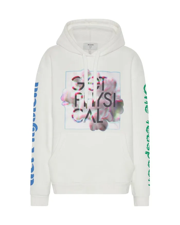 One Teaspoon Hoodies And Sweats GET PHYSICAL OVERSIZED HOODY WHITE 8211 Women