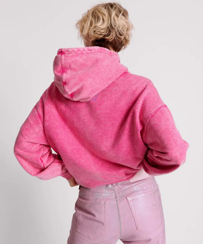 One Teaspoon Hoodies And Sweats PINK ACID SPEED LONGLINE HOODY 8211 Women One Teaspoon Hoodies And Sweats PINK ACID SPEED LONGLINE HOODY 8211 Women