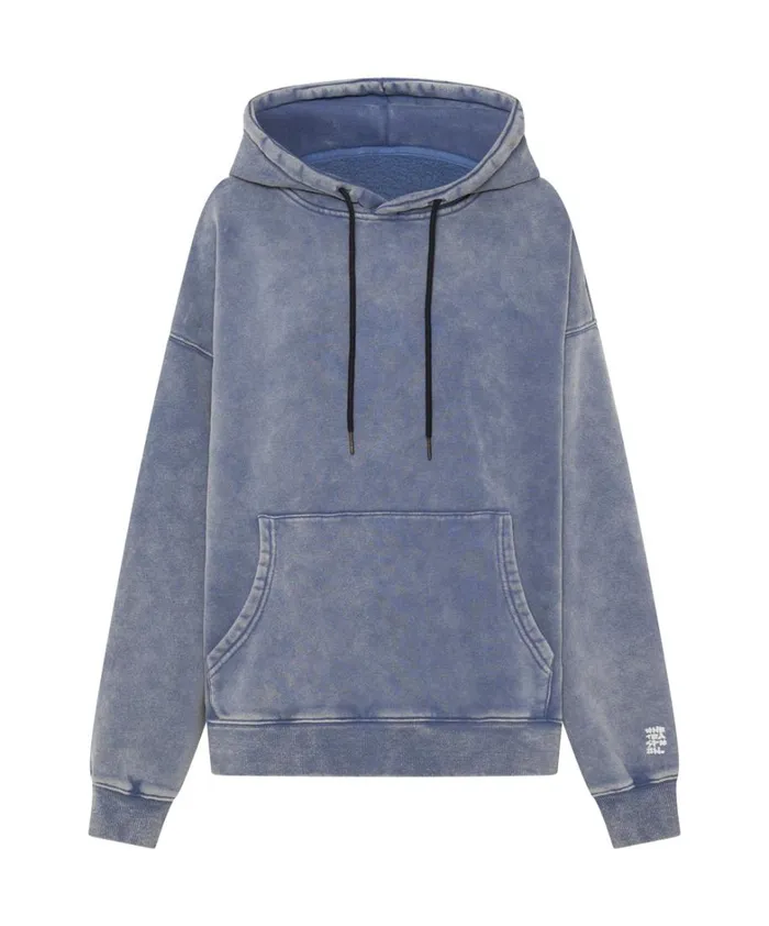 One Teaspoon Hoodies And Sweats WASHED BLUE SMILEY BATWING HOODY 8211 Women One Teaspoon Hoodies And Sweats WASHED BLUE SMILEY BATWING HOODY 8211 Women