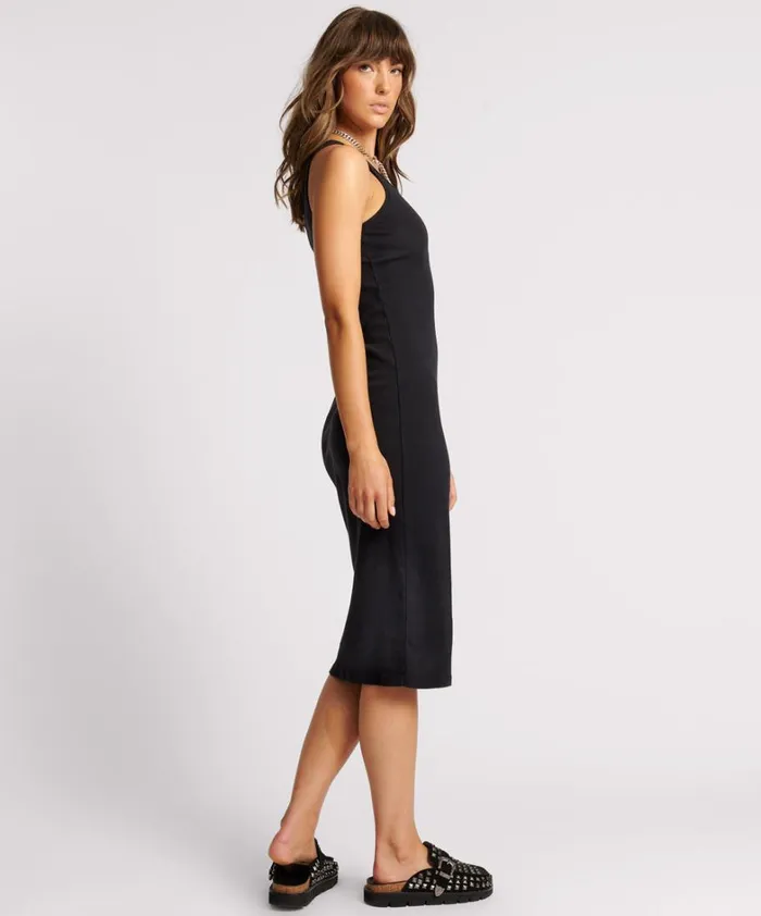 One Teaspoon Midi and Maxi Dresses WASHED BLACK ONE TEASPOON RIB SINGLET DRESS 8211 Women One Teaspoon Midi and Maxi Dresses WASHED BLACK ONE TEASPOON RIB SINGLET DRESS 8211 Women