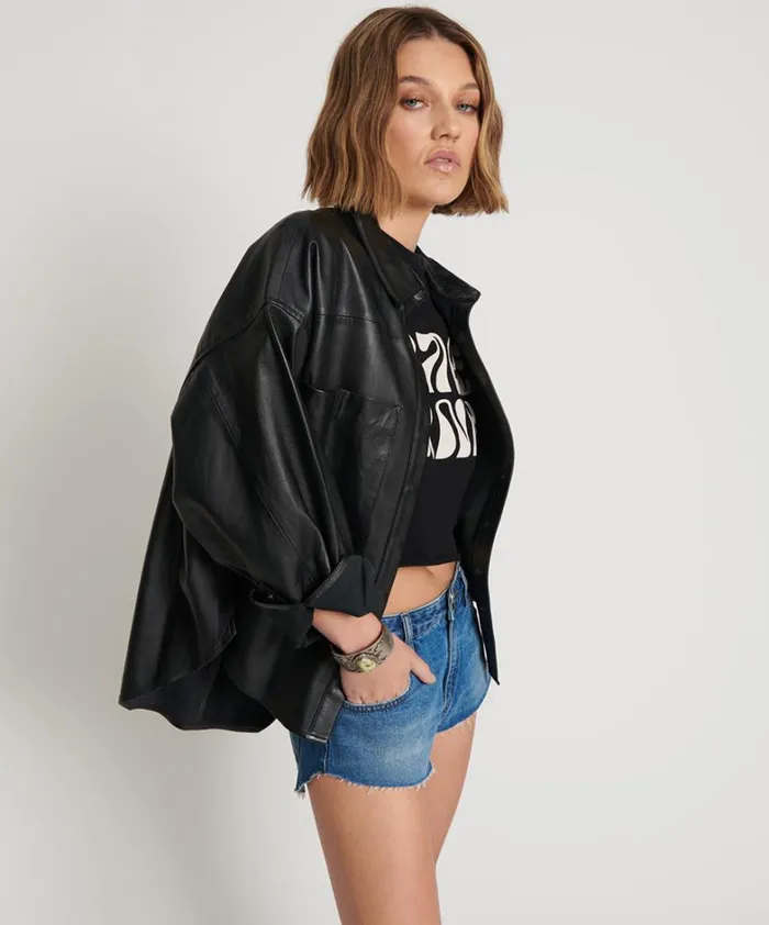 One Teaspoon Shirts LAST KISS LEATHER DARIA SHACKET 8211 Women One Teaspoon Shirts LAST KISS LEATHER DARIA SHACKET 8211 Women