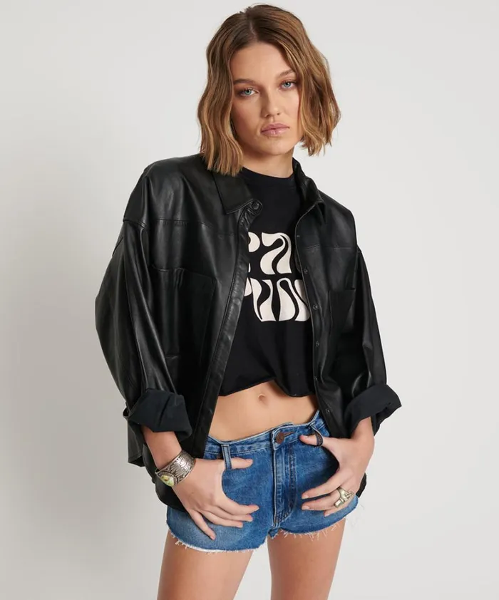 One Teaspoon Shirts LAST KISS LEATHER DARIA SHACKET 8211 Women One Teaspoon Shirts LAST KISS LEATHER DARIA SHACKET 8211 Women