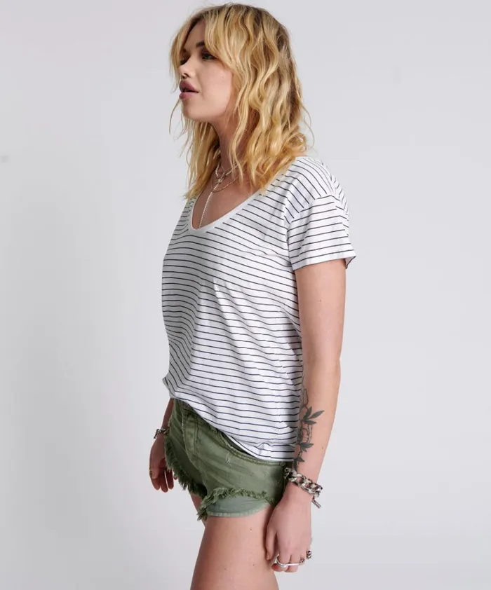 One Teaspoon Tees and Tanks ONE TEASPOON SCOOP NECK BASIC TEE MULTI 8211 Women One Teaspoon Tees and Tanks ONE TEASPOON SCOOP NECK BASIC TEE MULTI 8211 Women