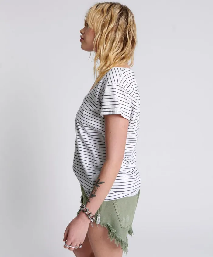 One Teaspoon Tees and Tanks ONE TEASPOON SCOOP NECK BASIC TEE MULTI 8211 Women One Teaspoon Tees and Tanks ONE TEASPOON SCOOP NECK BASIC TEE MULTI 8211 Women