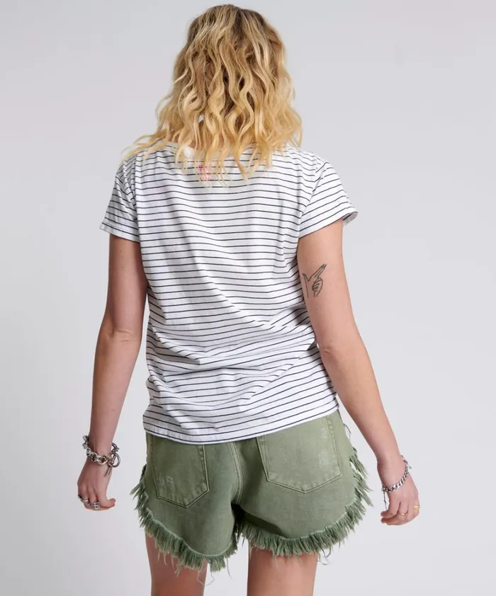 One Teaspoon Tees and Tanks ONE TEASPOON SCOOP NECK BASIC TEE MULTI 8211 Women One Teaspoon Tees and Tanks ONE TEASPOON SCOOP NECK BASIC TEE MULTI 8211 Women