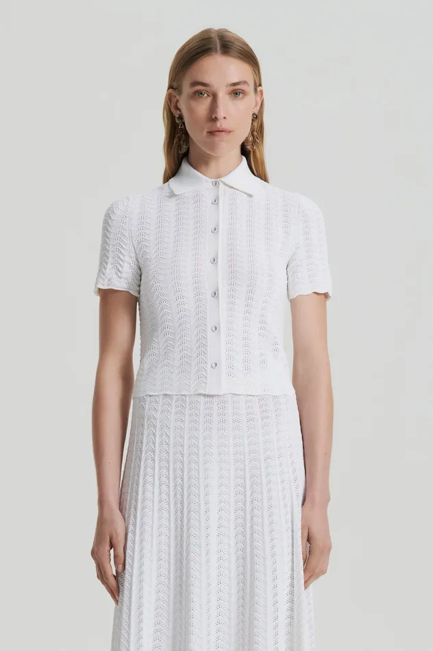 PLEAT LACE SHIRT WHITE Women Skirts Scanlan Theodore PLEAT LACE SHIRT WHITE Women Skirts Scanlan Theodore