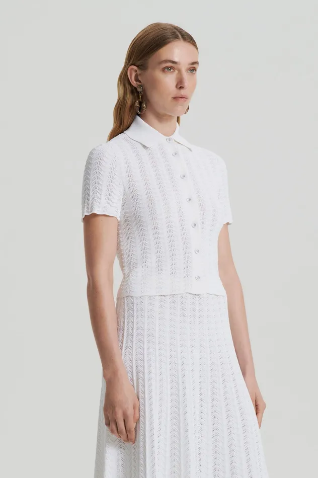 PLEAT LACE SHIRT WHITE Women Skirts Scanlan Theodore PLEAT LACE SHIRT WHITE Women Skirts Scanlan Theodore
