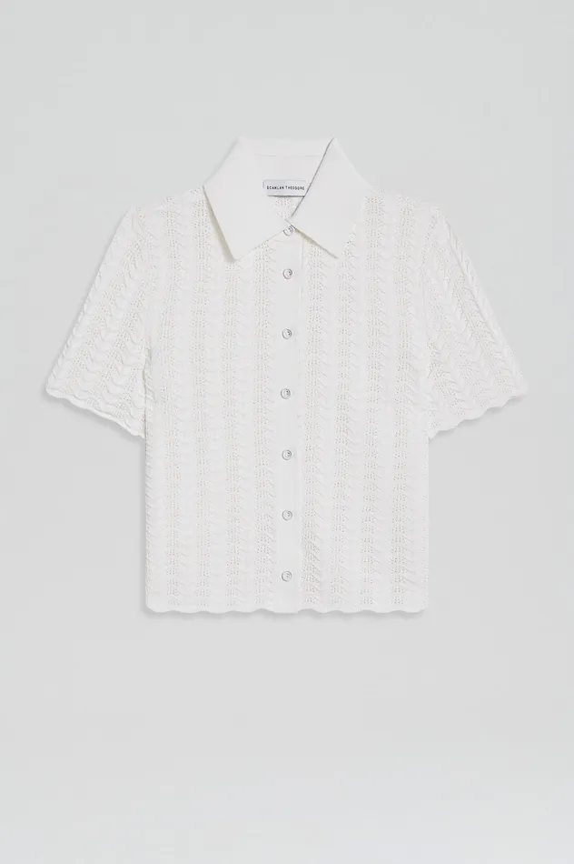 PLEAT LACE SHIRT WHITE Women Skirts Scanlan Theodore PLEAT LACE SHIRT WHITE Women Skirts Scanlan Theodore