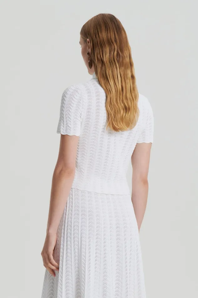 PLEAT LACE SHIRT WHITE Women Skirts Scanlan Theodore PLEAT LACE SHIRT WHITE Women Skirts Scanlan Theodore