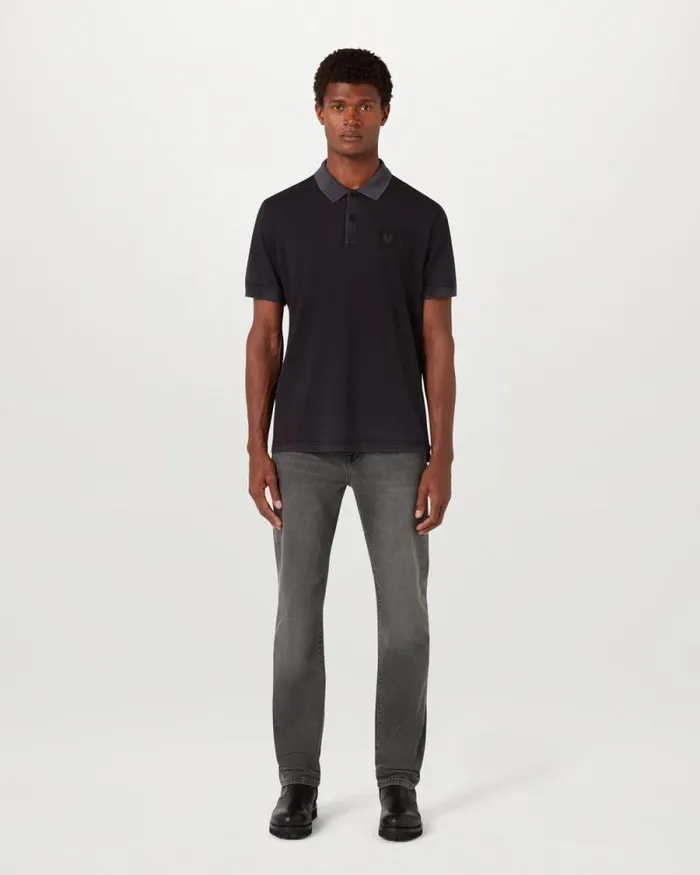 Polo Shirts Men Belstaff Hockley Polo Washed Black Polo Shirts Men Belstaff Hockley Polo Washed Black