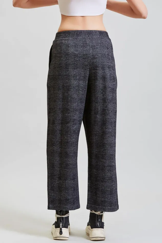 R13 Pants and Shorts Women CROPPED PLEATED WIDE LEG PANT 8211 GREY GLEN PLAID R13 Pants and Shorts Women CROPPED PLEATED WIDE LEG PANT 8211 GREY GLEN PLAID
