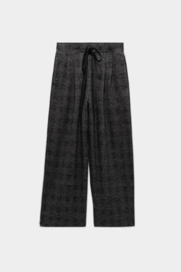 R13 Pants and Shorts Women CROPPED PLEATED WIDE LEG PANT 8211 GREY GLEN PLAID R13 Pants and Shorts Women CROPPED PLEATED WIDE LEG PANT 8211 GREY GLEN PLAID