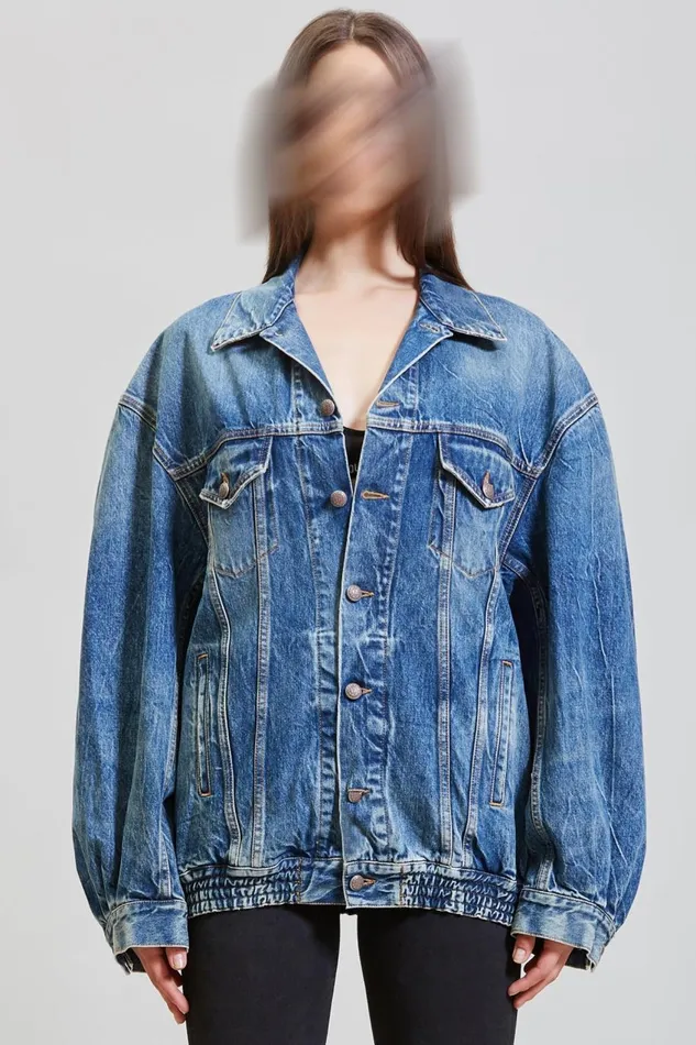 R13 Sale Women CINCHED WAIST DENIM TRUCKER 8211 KELLY R13 Sale Women CINCHED WAIST DENIM TRUCKER 8211 KELLY