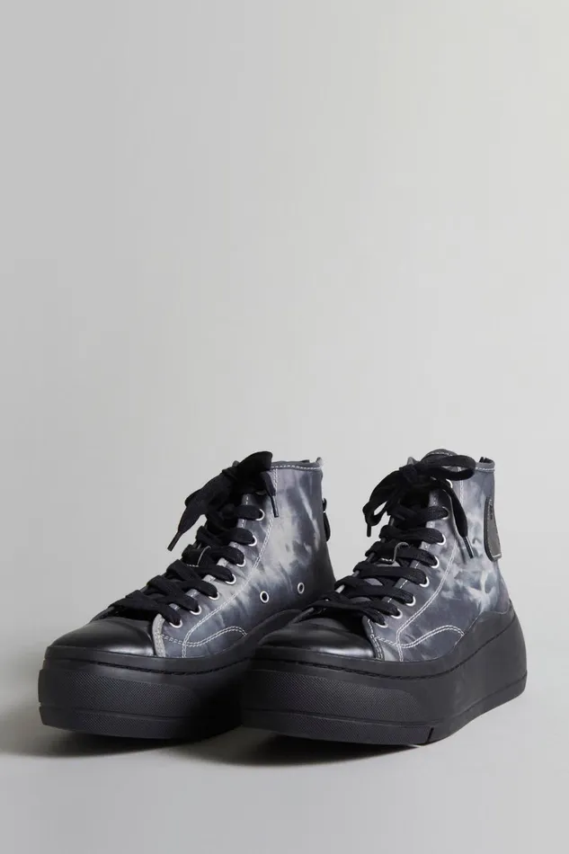 R13 Sneakers Women KURT HIGH TOP 8211 BLACKOUT TIEDYE