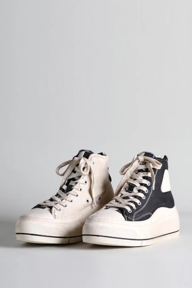 R13 Sneakers Women Kurt High Top Sneaker 8211 BlackEcru Denim