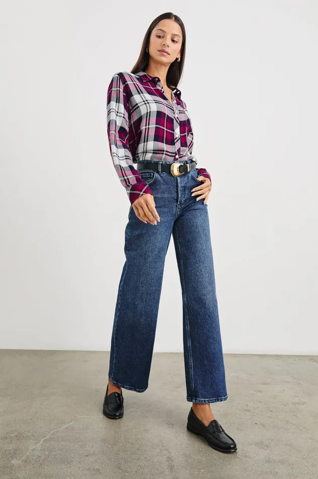Rails Tops Women HUNTER SHIRT Lychee Navy White