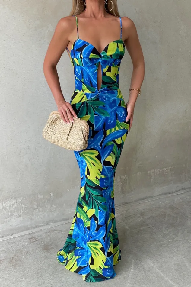 Runaway The Label Maxi Shop MARLINI MAXI DRESS 8211 BLUE FLORAL Runaway The Label Maxi Shop MARLINI MAXI DRESS 8211 BLUE FLORAL