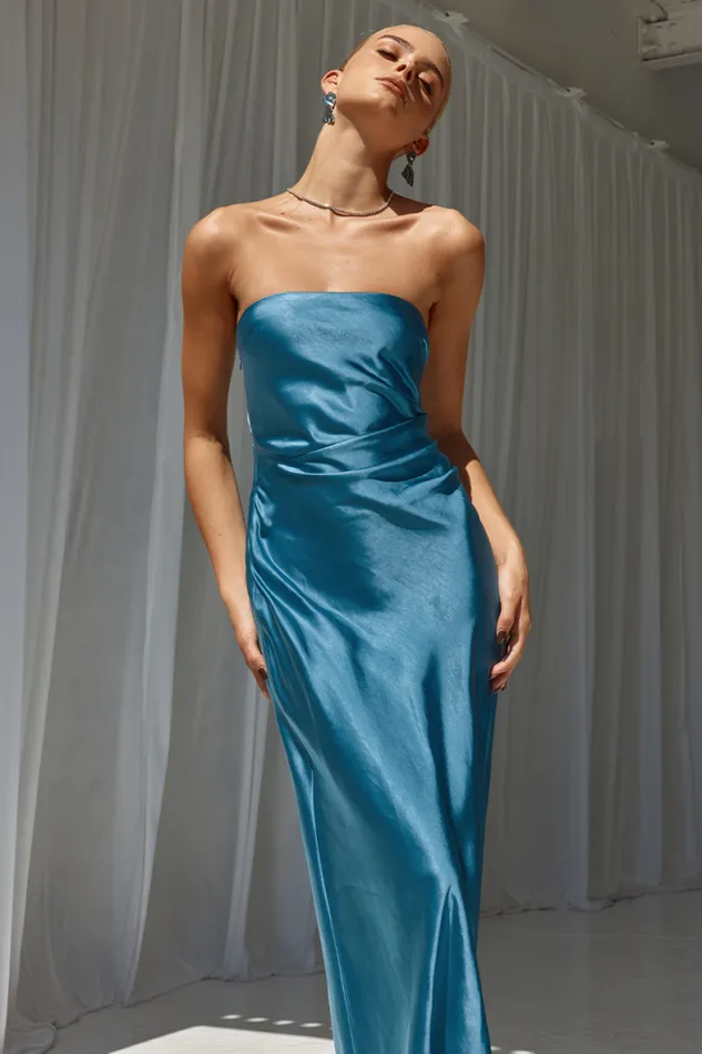 Runaway The Label Midi Shop KRISTINE DRESS 8211 STEEL Runaway The Label Midi Shop KRISTINE DRESS 8211 STEEL