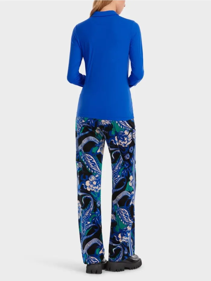 Shirts and Tops Damen Marc Cain Poloshirt In Rippjersey Bright Royal Blue
