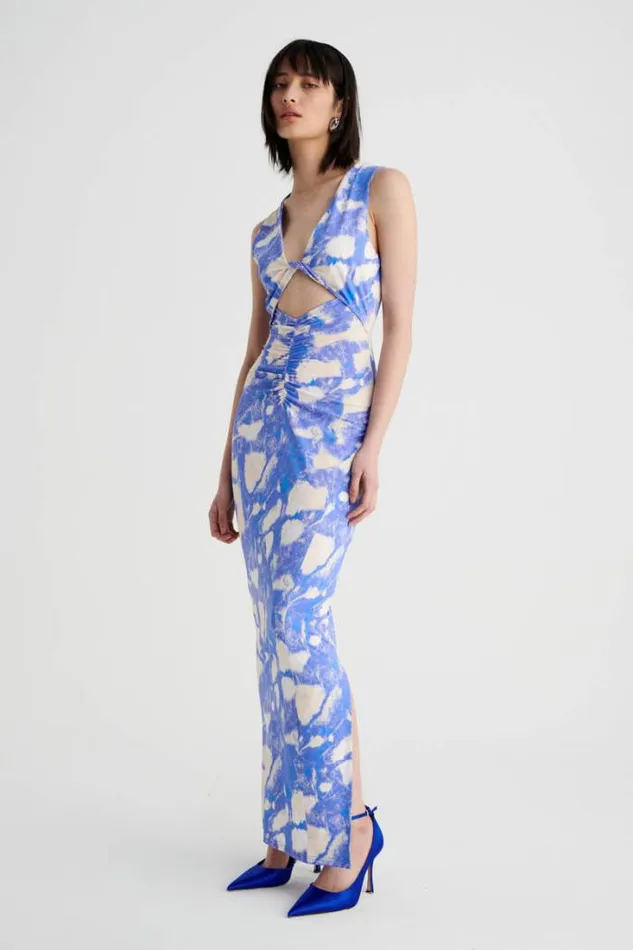 Shop SUBOO Dresses Marble Sleeveless Reversible Twist Front Maxi Dress