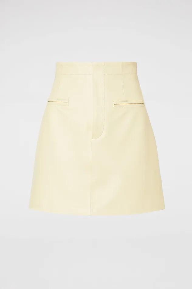 Skirts Women Scanlan Theodore LEATHER MINI SKIRT LEMON Skirts Women Scanlan Theodore LEATHER MINI SKIRT LEMON