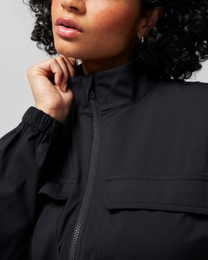 Soma Tech Knit ZipFront Jacket Black Women Sweaters and Jackets