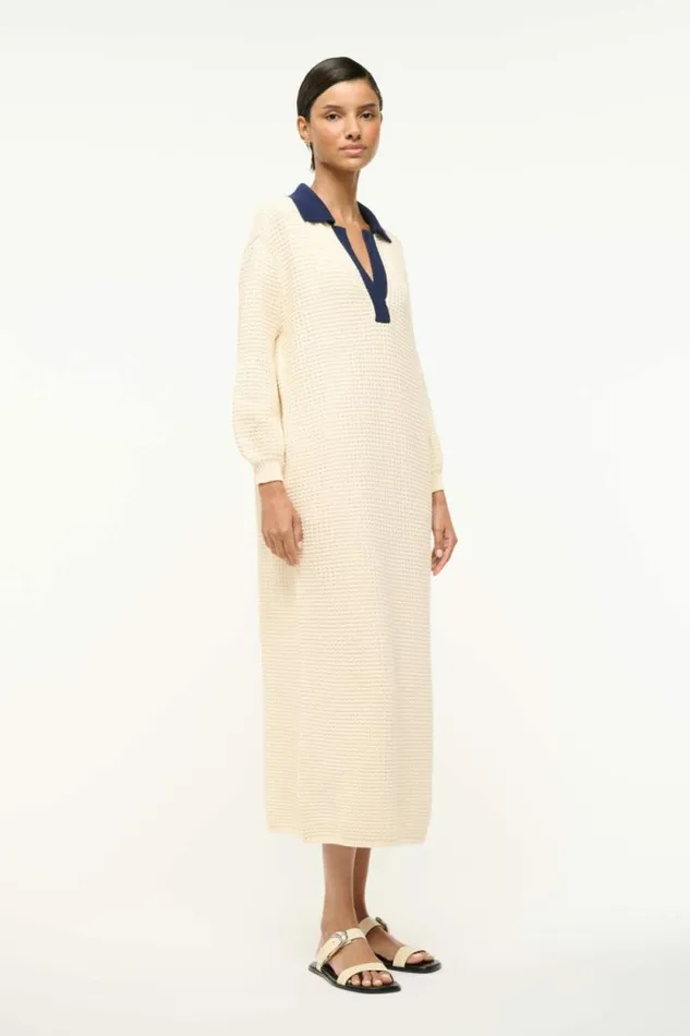 STAUD Dresses ALTEA DRESS Ivory Navy 8211 Women STAUD Dresses ALTEA DRESS Ivory Navy 8211 Women