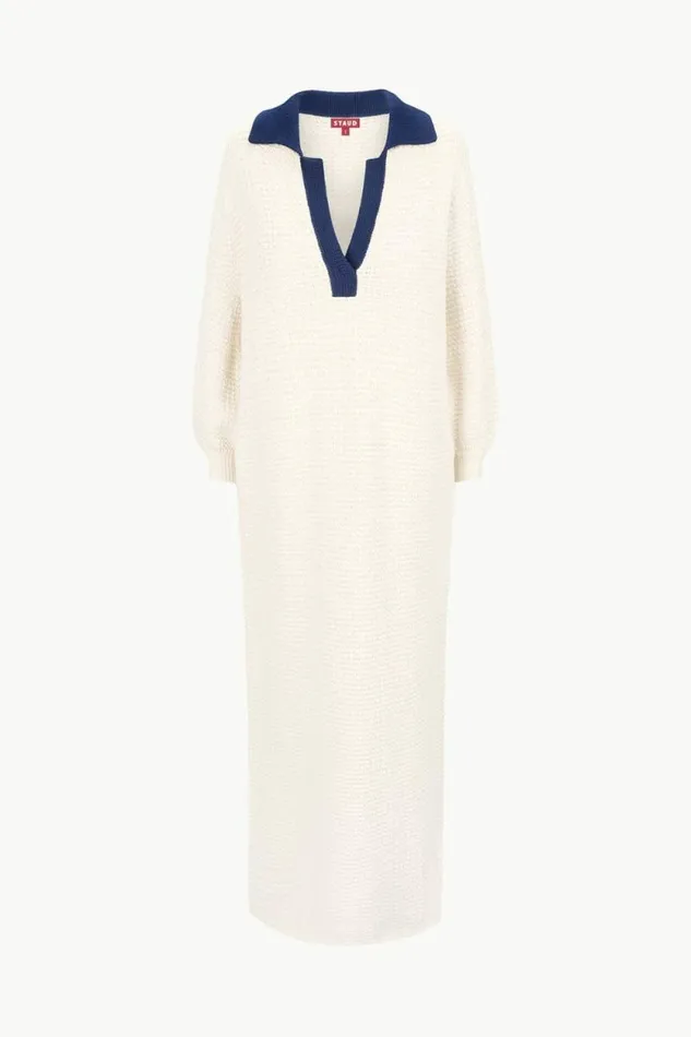 STAUD Dresses ALTEA DRESS Ivory Navy 8211 Women STAUD Dresses ALTEA DRESS Ivory Navy 8211 Women