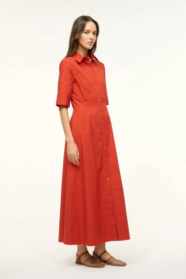 STAUD Dresses JOAN MAXI DRESS Rust 8211 Women STAUD Dresses JOAN MAXI DRESS Rust 8211 Women