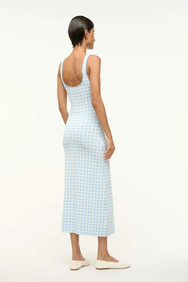 STAUD Dresses KATIE DRESS Sky Gingham 8211 Women STAUD Dresses KATIE DRESS Sky Gingham 8211 Women