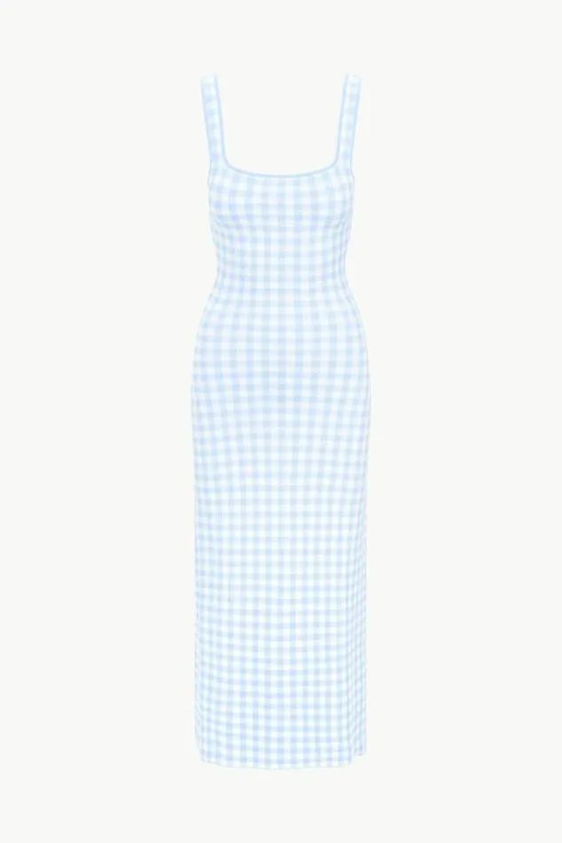STAUD Dresses KATIE DRESS Sky Gingham 8211 Women STAUD Dresses KATIE DRESS Sky Gingham 8211 Women