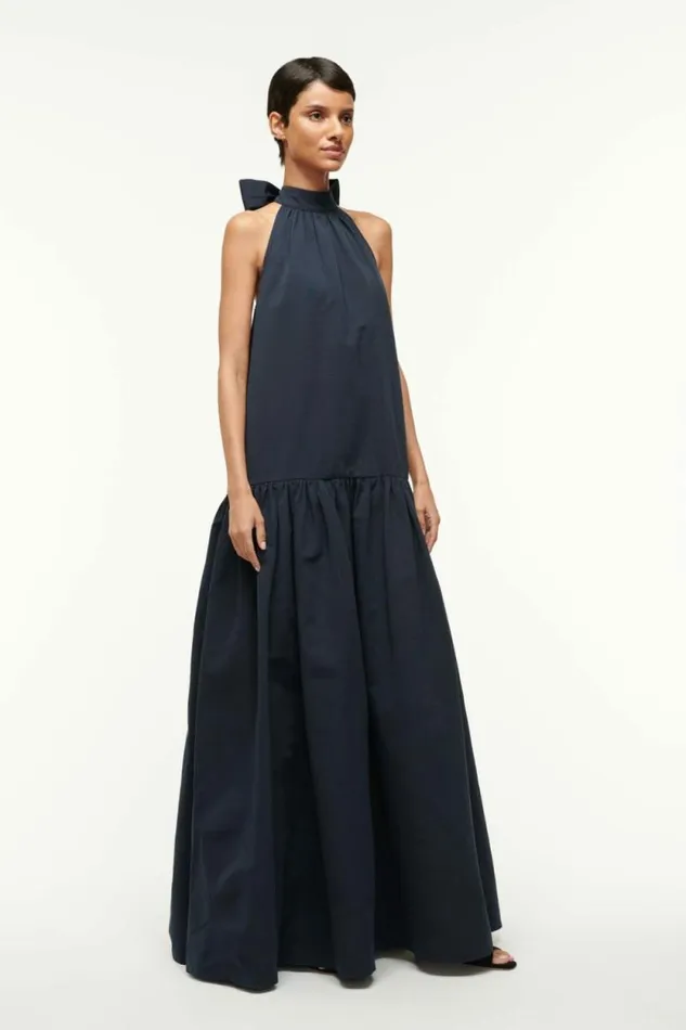 STAUD Dresses MAXI MARLOWE DRESS Navy 8211 Women STAUD Dresses MAXI MARLOWE DRESS Navy 8211 Women