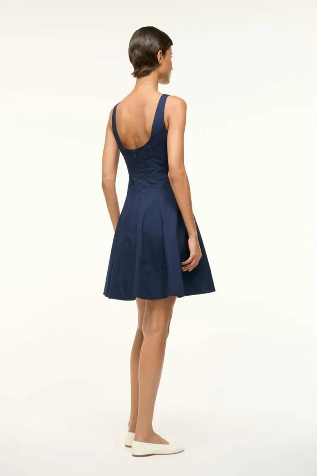 STAUD Dresses MINI WELLS DRESS Navy 8211 Women STAUD Dresses MINI WELLS DRESS Navy 8211 Women