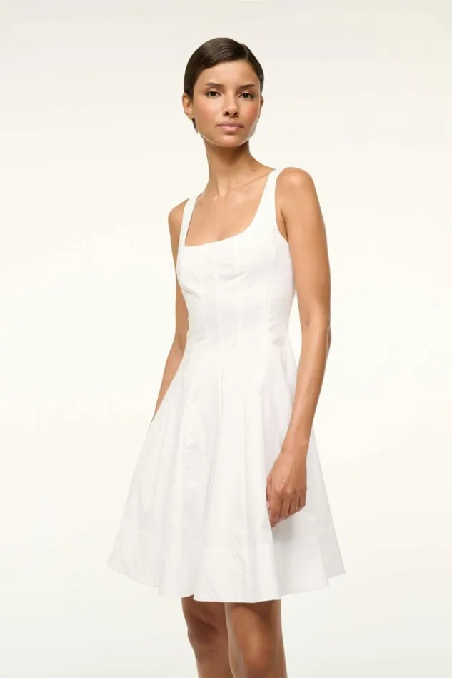 STAUD Dresses MINI WELLS DRESS White 8211 Women STAUD Dresses MINI WELLS DRESS White 8211 Women