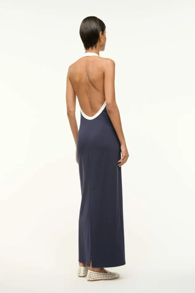 STAUD Dresses NAOMI DRESS Navy White 8211 Women STAUD Dresses NAOMI DRESS Navy White 8211 Women