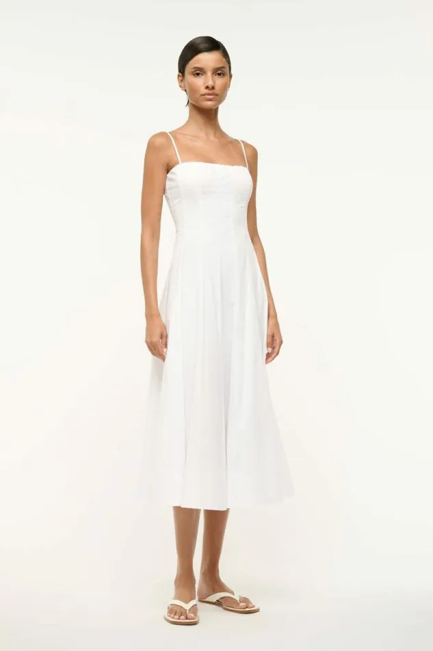 STAUD Dresses WYLIE DRESS White 8211 Women STAUD Dresses WYLIE DRESS White 8211 Women