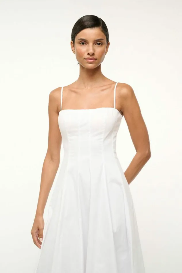 STAUD Dresses WYLIE DRESS White 8211 Women STAUD Dresses WYLIE DRESS White 8211 Women