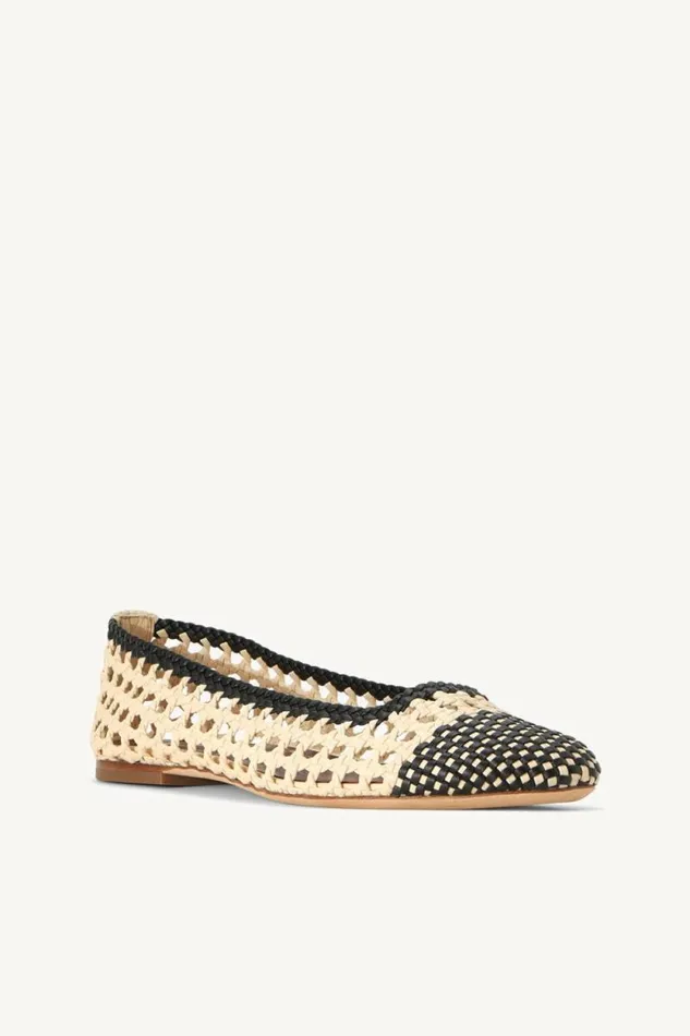STAUD Mules and Flats NELL CROCHET BALLERINA Cream Black 8211 Women STAUD Mules and Flats NELL CROCHET BALLERINA Cream Black 8211 Women